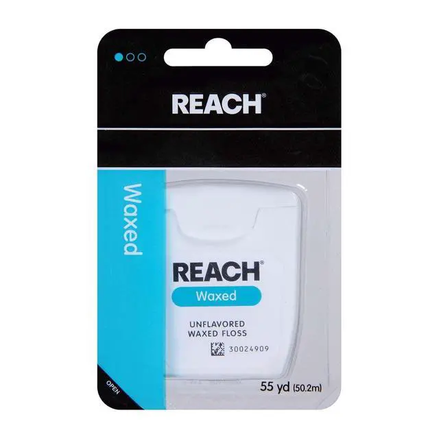 Alt view image 5 of 5 - Reach Unflavored Waxed Dental Floss for Oral Care & Removal of Plaque & Food From Teeth & Gum Line, Accepted by the American Dental Association (ADA), Unflavored, 55 yds (Pack of 3)