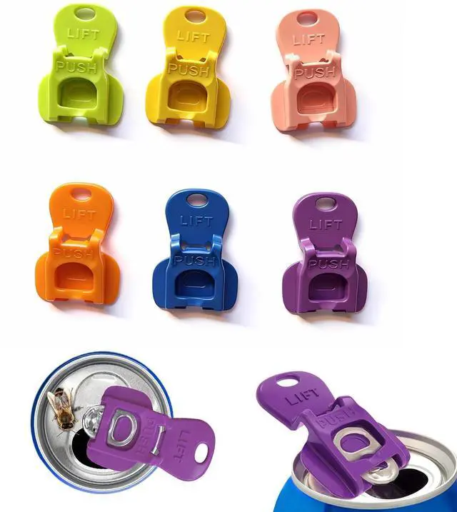 Main image of 6PCS Colorful Can Tab Openers & Leak-Proof Drink Covers(6 PCS) | One-Hand Soda Can Opener and Reusable Protector Caps for Coke, Beer, Soda, and Aluminum Cans for Parties, BBQ, Camping&Travel