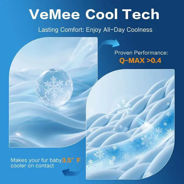 Alt view image 2 of 7 - VeMee Cooling Mat for Dogs, Arc-Chill Q-Max>0.4 Washable Breathable Pad