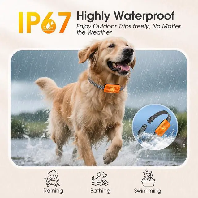 Alt view image 6 of 7 - KJKZO Dog Bark Collar for Large Medium Small Dogs, Effective No-Bark Collar, Smart Barking Collar, 2026 Upgraded Bark Collar with 7 Sensitivity, 3 Modes, Orange
