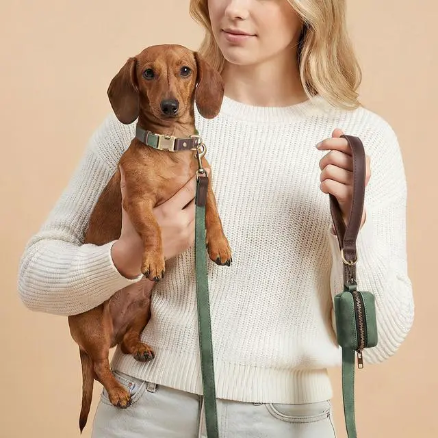 Alt view image 2 of 7 - Didog Soft PU Leather Dog Collars for Small Dogs,Classic Adjustable Dog Collars with Quick Release Metal Buckle,Easy Clean and Comfortable with Nylon Lining,Green,S Neck 11-15"