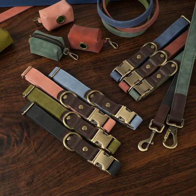 Alt view image 7 of 7 - Didog Soft PU Leather Dog Collars for Small Dogs,Classic Adjustable Dog Collars with Quick Release Metal Buckle,Easy Clean and Comfortable with Nylon Lining,Green,S Neck 11-15"