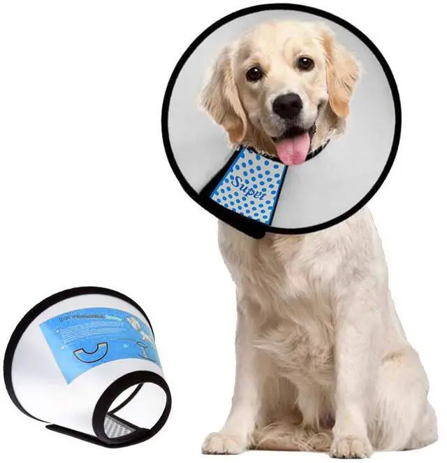 Main image of Supet Dog Cone Collar to Stop Licking, Comfortable Elizabeth Recovery Collar for Large Medium Dogs After Surgery, Soft Pet Neck Head Cone AlternativeL