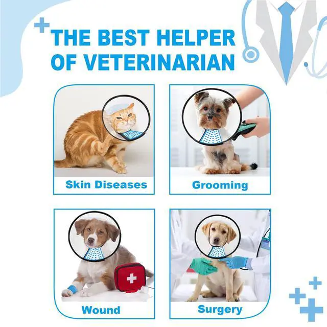 Alt view image 2 of 6 - Supet Dog Cone Collar to Stop Licking, Comfortable Elizabeth Recovery Collar for Large Medium Dogs After Surgery, Soft Pet Neck Head Cone AlternativeL