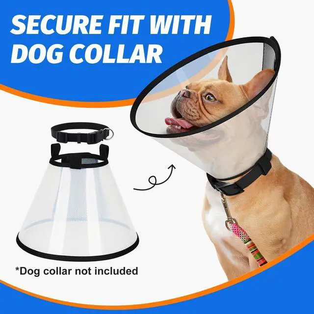 Alt view image 6 of 6 - Supet Dog Cone Collar to Stop Licking, Comfortable Elizabeth Recovery Collar for Large Medium Dogs After Surgery, Soft Pet Neck Head Cone AlternativeL