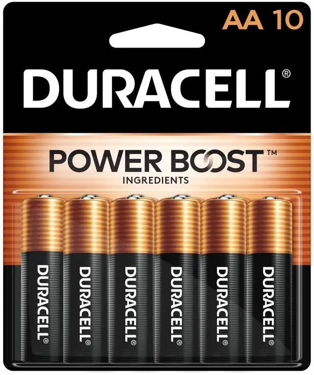 Main image of Duracell Coppertop AA Batteries with Power Boost Ingredients, 10 Count (Pack of 1) Double A Battery with Long-lasting Power, Alkaline AA Battery for Household and Office Devices