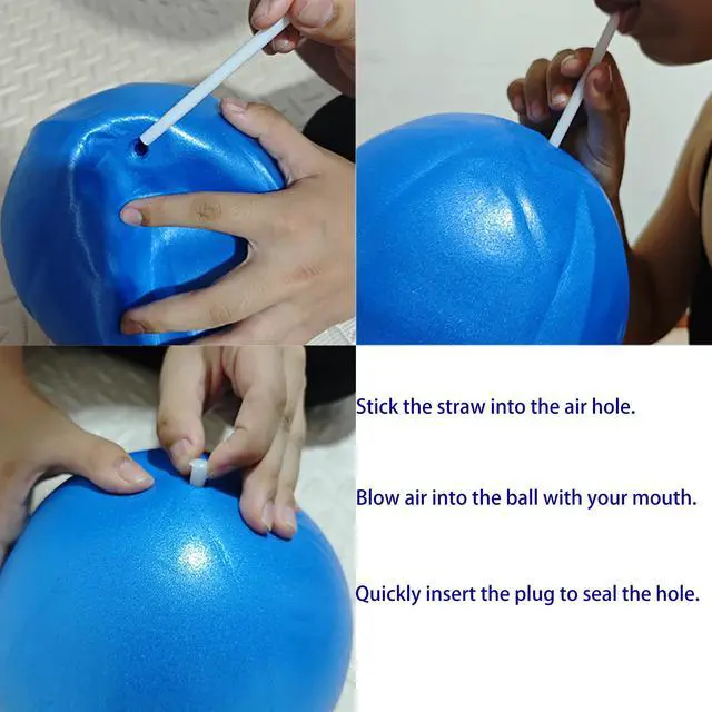 Alt view image 5 of 7 - Celwchx 9 Inch Mini Exercise Ball - Portable Non-Slip Surface Yoga & Pilates Ball for Core Training, Fitness - Home & Office Use