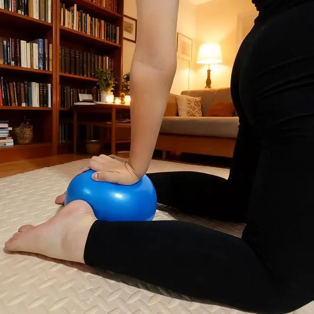 Alt view image 4 of 7 - Celwchx 9 Inch Mini Exercise Ball - Portable Non-Slip Surface Yoga & Pilates Ball for Core Training, Fitness - Home & Office Use