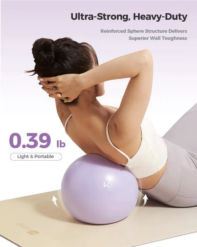 Alt view image 4 of 6 - KEEP Pilates Ball- Balance Yoga Balls for Working Out, Fitness Ball for Core Strength and Physical Therapy, 25cm, Purple