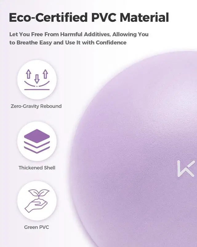 Alt view image 5 of 6 - KEEP Pilates Ball- Balance Yoga Balls for Working Out, Fitness Ball for Core Strength and Physical Therapy, 25cm, Purple