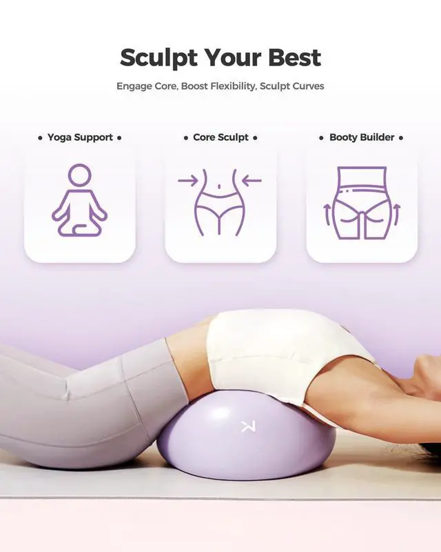 Alt view image 6 of 6 - KEEP Pilates Ball- Balance Yoga Balls for Working Out, Fitness Ball for Core Strength and Physical Therapy, 25cm, Purple