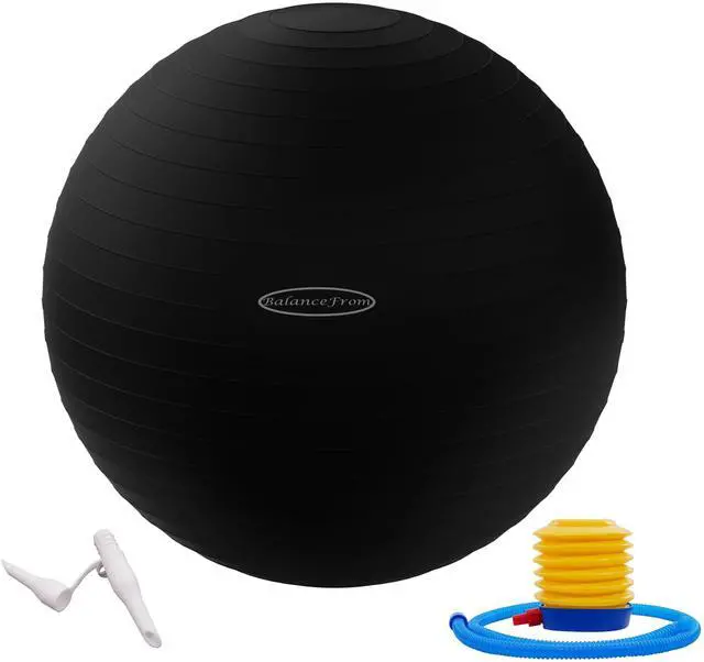 Main image of Fitvids Anti-Burst and Slip Resistant Exercise Ball Yoga Ball Fitness Ball Birthing Ball with Quick Pump, 2,000-Pound Capacity, Black, 19-22 inch, M