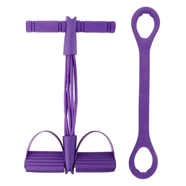 Alt view image 2 of 7 - 21 Fitness Resistance Bands with Pedal Ankle Puller, Full Body Strength Training Equipment for Home Gym, Sit Up Assist, Toning Arms, Legs, Waist(Size:6 Tube)