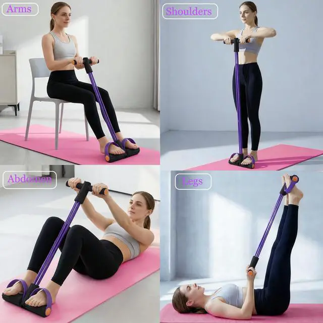 Alt view image 2 of 7 - FENFATUO Pedal Resistance Bands with Handles for Home Work Out