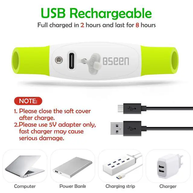 Alt view image 4 of 7 - Led Dog Collar, BSEEN USB Rechargeable Flash Dog Necklace Light, Pet Safety Collar Makes Your Beloved Dogs Be Seen at Night for Small Medium Large Dogs(Green)