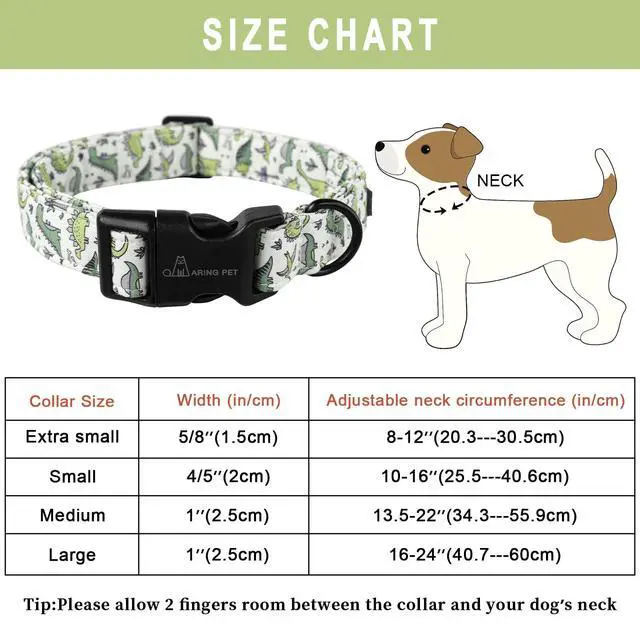 Alt view image 6 of 6 - ARING PET Dinosaur Dog Collar-Cute Dog Collar for Small Dogs, Adjustable Comfortable Cotton Boy Dog Collars for Small Medium Large Dogs, Small