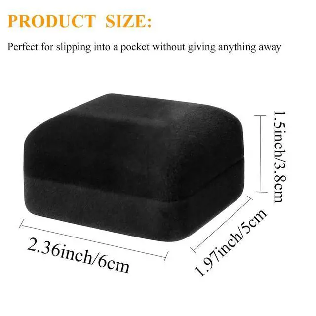 Alt view image 3 of 6 - GBYAN Velvet Ring Box with LED Light Jewelry Display Gift Box for Proposal,Engagement, Wedding