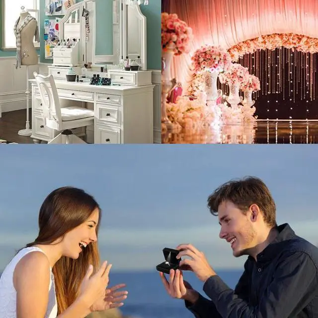 Alt view image 6 of 6 - GBYAN Velvet Ring Box with LED Light Jewelry Display Gift Box for Proposal,Engagement, Wedding