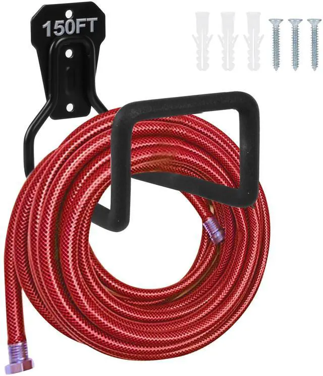 Main image of PeoMev Metal Garden Hose Holder - Heavy Duty Hose Hanger Wall Mounted Water Hose Holder for Outside Yard, Sturdy Hose Reel Hose Hooks for Water Hose, Extension Cords
