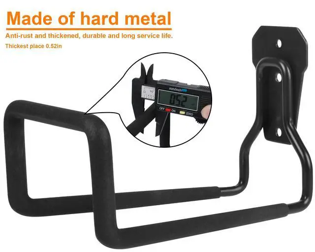 Alt view image 3 of 7 - PeoMev Metal Garden Hose Holder - Heavy Duty Hose Hanger Wall Mounted Water Hose Holder for Outside Yard, Sturdy Hose Reel Hose Hooks for Water Hose, Extension Cords