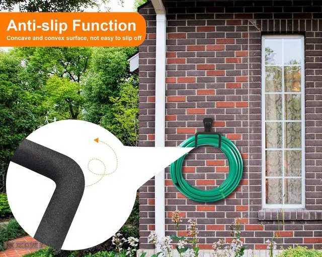 Alt view image 5 of 7 - PeoMev Metal Garden Hose Holder - Heavy Duty Hose Hanger Wall Mounted Water Hose Holder for Outside Yard, Sturdy Hose Reel Hose Hooks for Water Hose, Extension Cords
