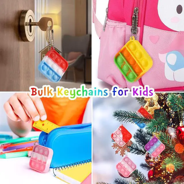 Alt view image 2 of 7 - Kids Party Favors Fidget Toys Bulk 30 Pack Mini Pop Fidget Keychain Its Birthday Party Favors for Kids 4-8,8-12 Small Classroom Prizes It End of Year Gifts for Students from Teacher