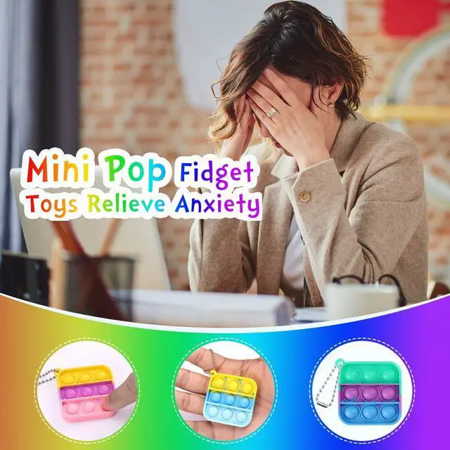 Alt view image 4 of 7 - Kids Party Favors Fidget Toys Bulk 30 Pack Mini Pop Fidget Keychain Its Birthday Party Favors for Kids 4-8,8-12 Small Classroom Prizes It End of Year Gifts for Students from Teacher