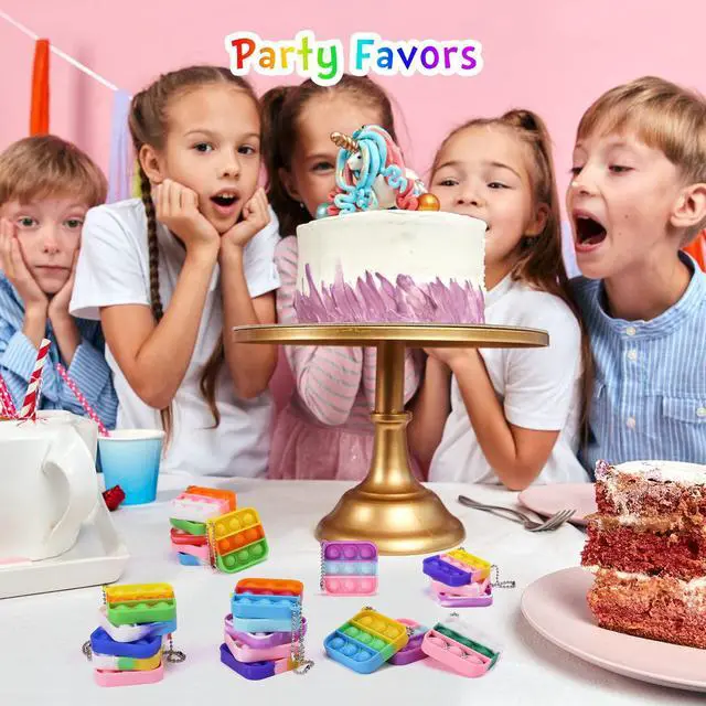 Alt view image 6 of 7 - Kids Party Favors Fidget Toys Bulk 30 Pack Mini Pop Fidget Keychain Its Birthday Party Favors for Kids 4-8,8-12 Small Classroom Prizes It End of Year Gifts for Students from Teacher