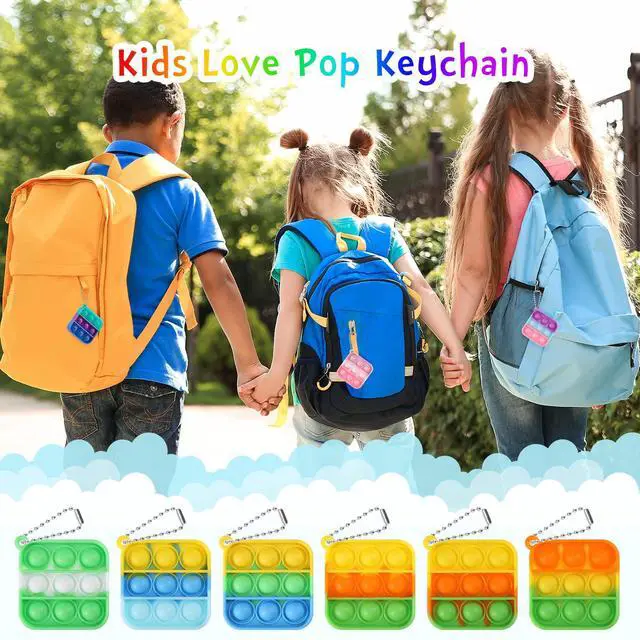 Alt view image 7 of 7 - Kids Party Favors Fidget Toys Bulk 30 Pack Mini Pop Fidget Keychain Its Birthday Party Favors for Kids 4-8,8-12 Small Classroom Prizes It End of Year Gifts for Students from Teacher
