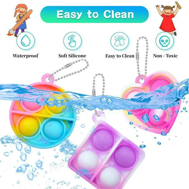Alt view image 3 of 7 - ONKULL Pop Fidget Keychain 30 Pack ,Mini Fidget Toys Bulk ,Sensory Toys for Kids ,Party Favors for Kids 4-8,8-12 Year ,Back to School Gifts for Classroom ,Birthday Goodie Bags Stuffers