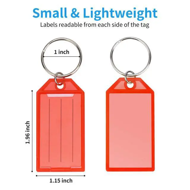 Alt view image 3 of 7 - Cuttte 16 Pack Plastic Key Tags, Key Labels with Ring and Label Window, 8 Colors