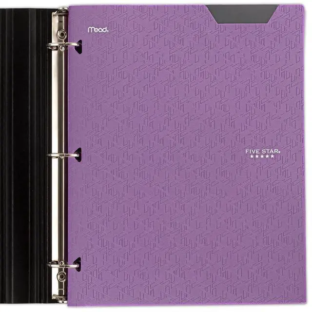 Alt view image 4 of 6 - Five Star 2-Pocket Folder, Plastic Folder with Stay-Put Tabs, Fits 3-Ring Binder, Holds 8-1/2" x 11" Paper, Amethyst Purple (333420I-ECM)