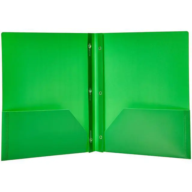 Alt view image 3 of 5 - Amazon Basics Heavy Duty Plastic Folders with 2 Pockets for Letter Size Paper, Assorted Colors, Pack of 6
