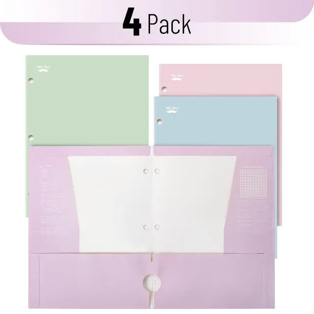 Alt view image 2 of 7 - Mr. Pen- 4-Pocket Folders, 4 Pack, 12.5" x 9.5", Pastel Colors