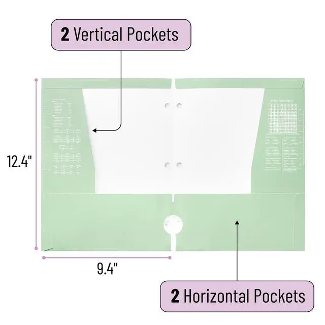 Alt view image 3 of 7 - Mr. Pen- 4-Pocket Folders, 4 Pack, 12.5" x 9.5", Pastel Colors