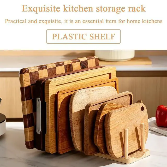 Alt view image 6 of 7 - HOMQUEN Pot Lid Organizer, Sturdy Plastic Pan Lid Organizer Rack, 8 Adjustable Compartments - For Cabinet and Countertop, Pot Lids, Pans, Plates, Bowls, Cups, Cutting Boards and Books