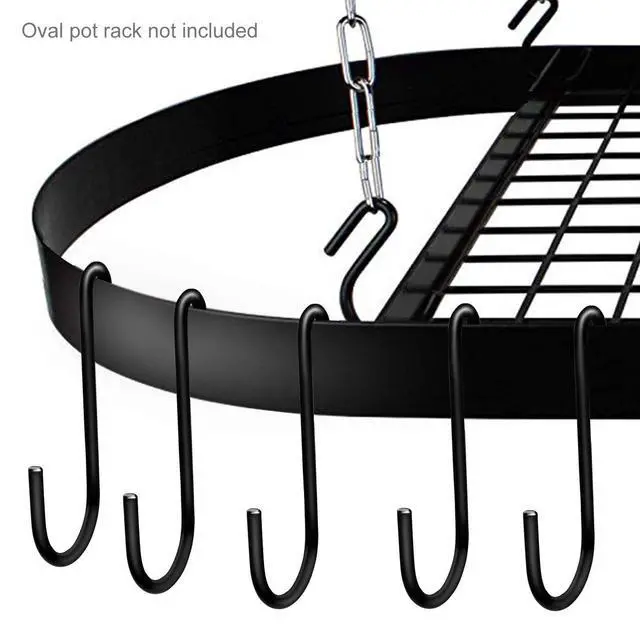 Alt view image 3 of 7 - ESFUN 18 Pack 4 inch Heavy Duty S Hooks Pan Pot Holder Rack Hooks S Shaped Hooks Hangers for Oval Ceiling Pot Rack Hanging Kitchenware Spoons Pans Pots Utensils Clothes Bags Towels Plants (Black)