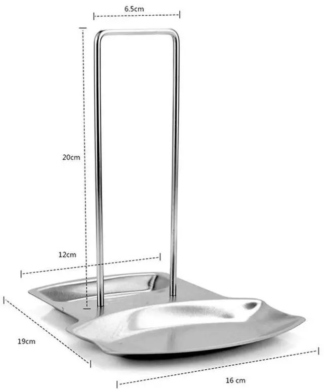 Alt view image 2 of 7 - Pot Lid Holder Spoon Rest,Stainless Steel Utensils Pan Pot Cover Lid Rack Stand Organizer,Multifunctional Storage Soup Spoon Rests Rack Kitchen Decor Tool