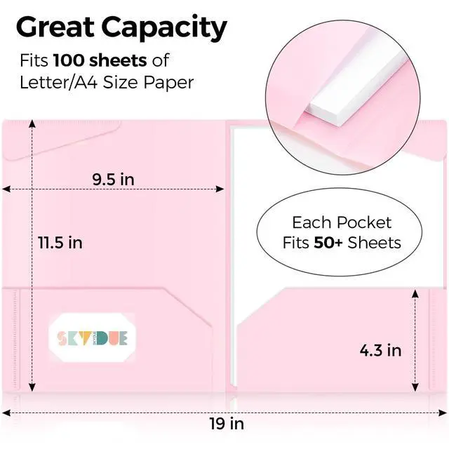 Alt view image 5 of 7 - Folders with Pockets and Tabs, 6 Pack Plastic File Folders with 18 Labels, Letter Size School Folders with Pockets, Color-Coded Project Folders for School, Home and Office Soft Pastels Colors