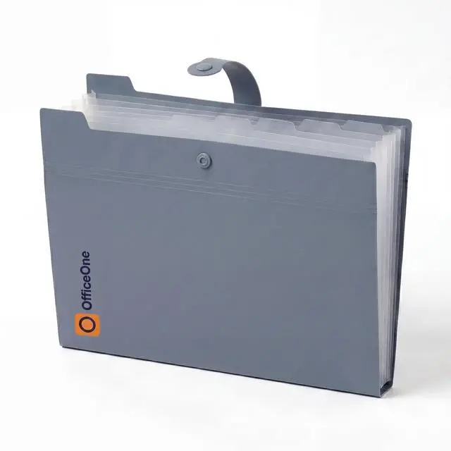Alt view image 2 of 7 - OfficeOne 8-Pocket Expanding File Folder, A4 Letter Size Accordion Document Organizer with Snap Closure, Labeled Tabs & Customizable Color-Coding Stickers, Home Office School (Slate Blue)