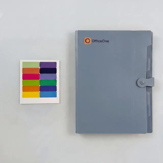 Alt view image 3 of 7 - OfficeOne 8-Pocket Expanding File Folder, A4 Letter Size Accordion Document Organizer with Snap Closure, Labeled Tabs & Customizable Color-Coding Stickers, Home Office School (Slate Blue)