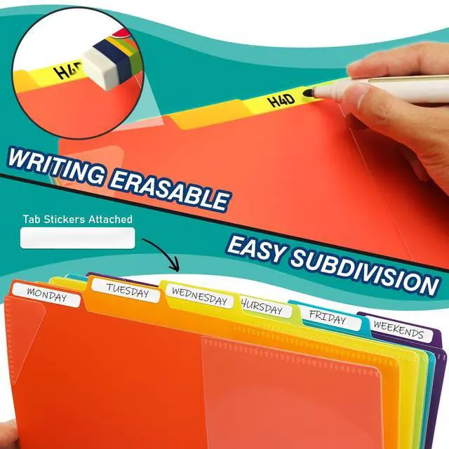 Alt view image 7 of 7 - H4D 12 Pocket Poly Project Organizer, Spiral Multi Pocket Folder Organizer, Multi-Subject Folder Notebook, Letter Size