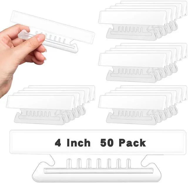 Main image of 50 Pieces 4 Inch Clear Hanging Folder Tabs Hanging File Folder Tabs Clear Tabs for Hanging File Folders for 3 1/2 Inch Hanging File Folders with Tabs Office Hanging Files (50)