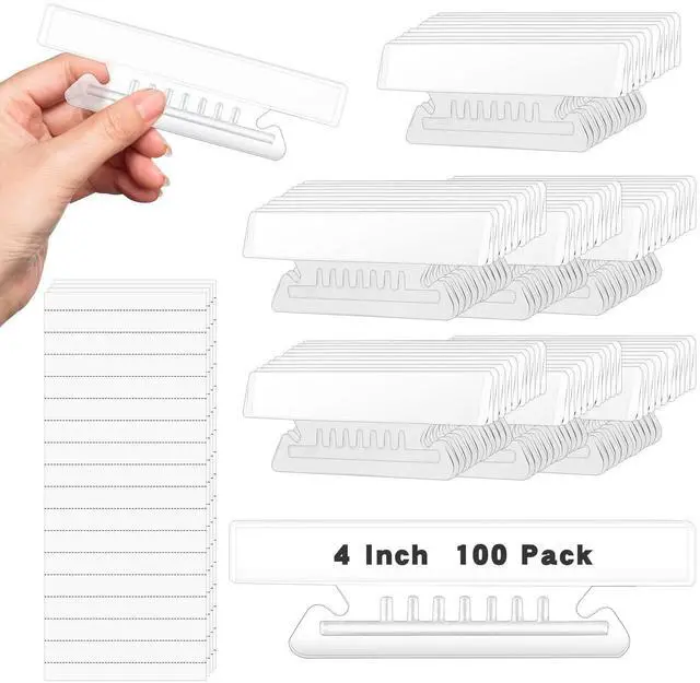 Main image of SMAODSGN 100 Pieces 4 Inch Clear Hanging Folder Tabs Hanging File Folder Tabs Clear Tabs for Hanging File Folders for 3 1/2 Inch Hanging File Folders with Tabs Office Hanging Files
