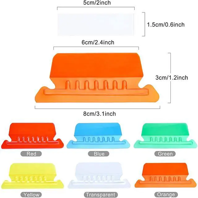 Alt view image 2 of 7 - File Folder Tabs, 60+120 Sets Multicolor Hanging Folder Tabs With Inserts, 2 Inch Clear Plastic for Quick Identification