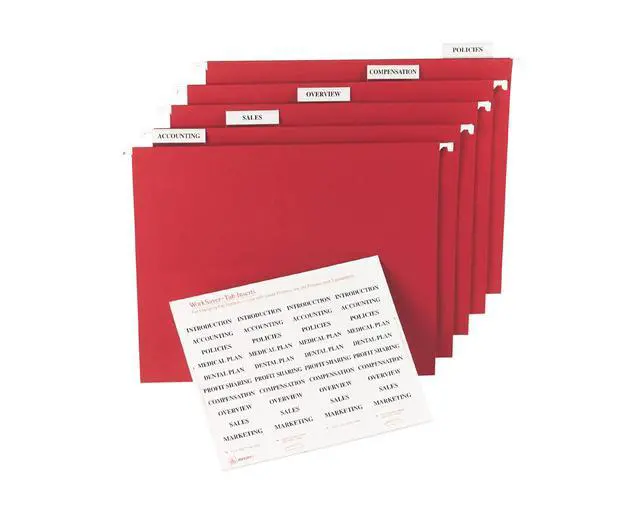 Alt view image 2 of 6 - Avery Printable Tab Inserts for Hanging File Folders, 1/2" x 2", 1/5 Cut, White, 100 Index Tab Inserts (11136)