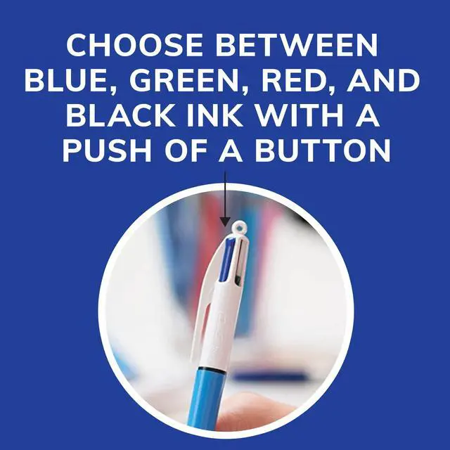 Alt view image 3 of 7 - BIC 4-Color Original Retractable Ballpoint Pen with 1.0 mm Medium Point, 3-Count in Assorted Ink