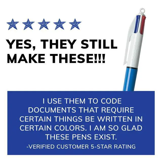 Alt view image 7 of 7 - BIC 4-Color Original Retractable Ballpoint Pen with 1.0 mm Medium Point, 3-Count in Assorted Ink