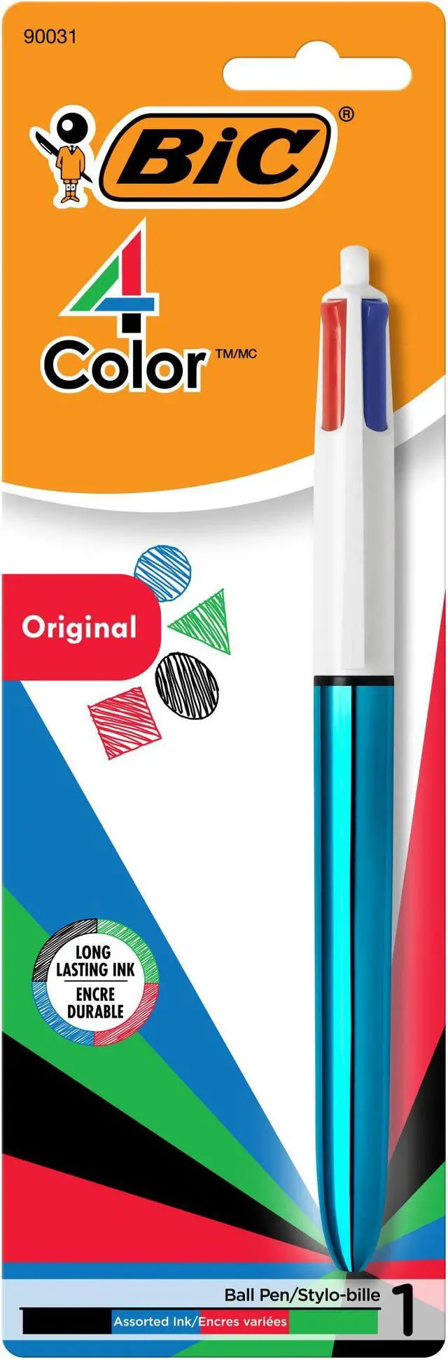 Alt view image 2 of 7 - BIC 4-Color Retractable Ballpoint Pen with 1.0 mm Medium Point, 1-Count in Assorted Ink Colors