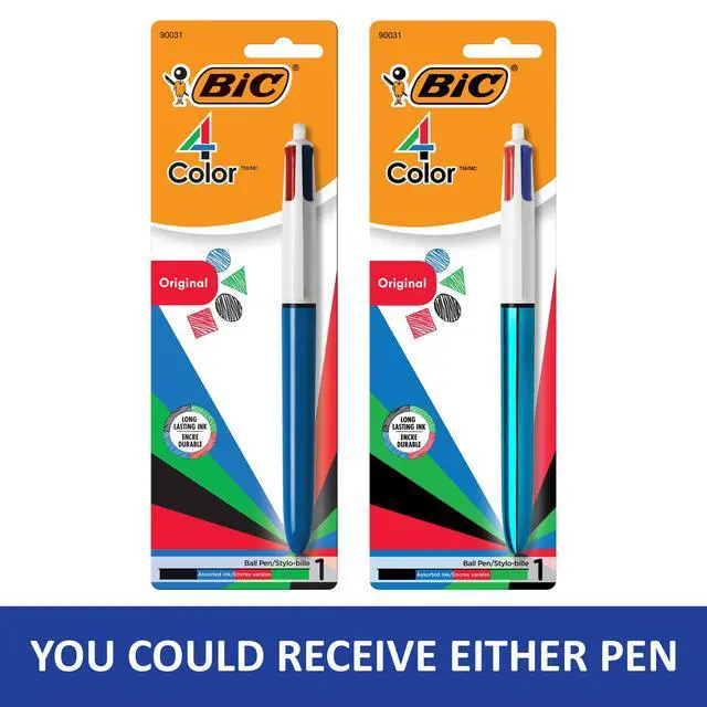 Alt view image 3 of 7 - BIC 4-Color Retractable Ballpoint Pen with 1.0 mm Medium Point, 1-Count in Assorted Ink Colors